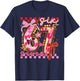 Six Seven Valentine Day Funny Pink 67 Cute Bow Girls Women T-Shirt - T-Shirt | Navy