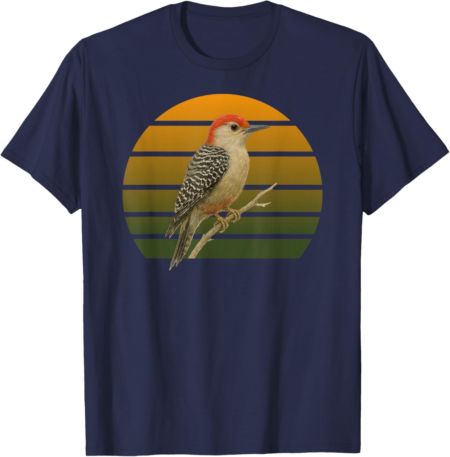 Red-Bellied Woodpecker Birdlover Birdwatcher Birding Bird T-Shirt - T-Shirt | Navy