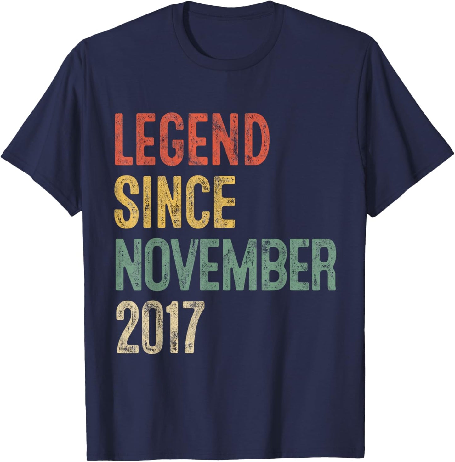 Legend November 2017 8th Birthday Boy Girl 8 Year Old T-Shirt - T-Shirt | Navy