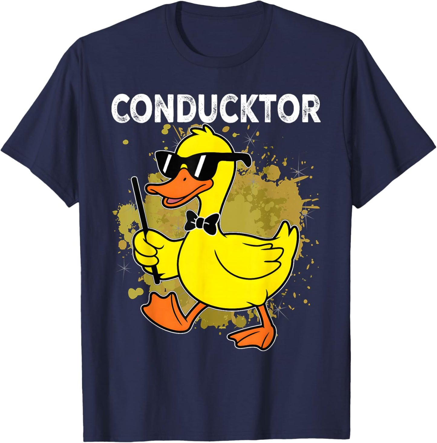 Conducktor Funny Duck Music Pun Orchestra Design T-Shirt - T-Shirt | Navy