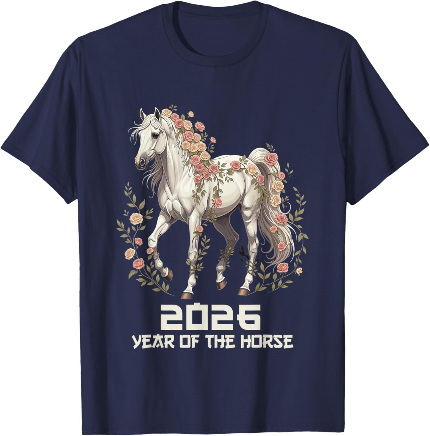Vintage Horse 2026 Chinese New Year of The Horse 2026 T-Shirt - T-Shirt | Navy