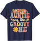 Retro Auntie of Groovy One Matching Family 1st Birthday T-Shirt - T-Shirt | Navy