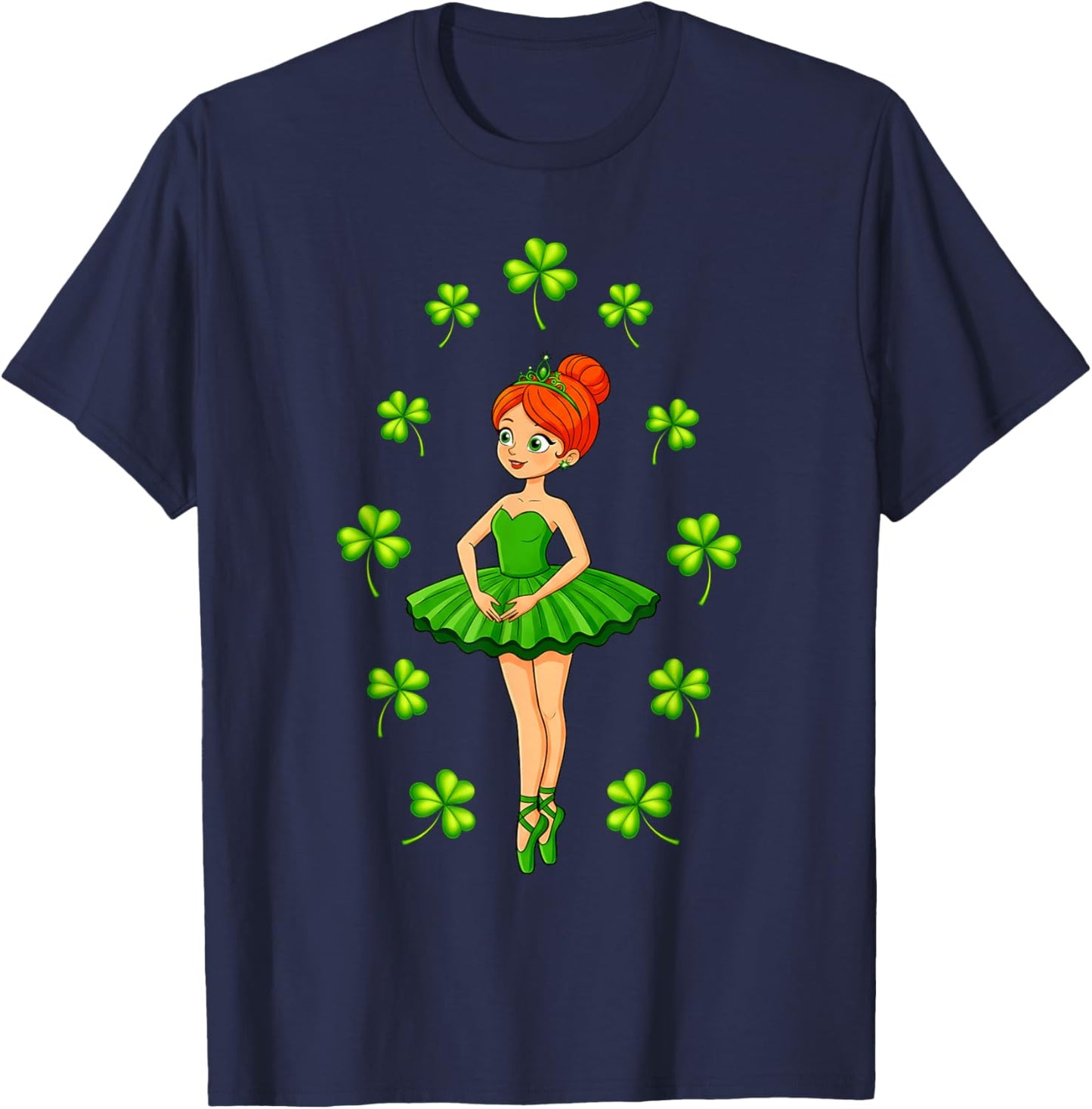Cute Ballerinas Ballet Dancers St. Patrick's Day Girls Kids T-Shirt - T-Shirt | Navy