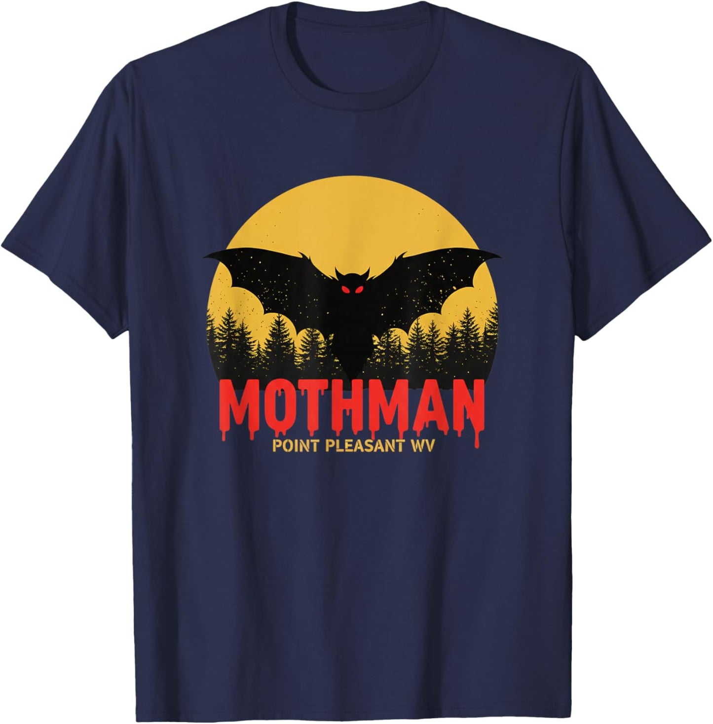 Halloween Mothman Point Pleasant WV Cryptid Design T-Shirt - T-Shirt | Navy