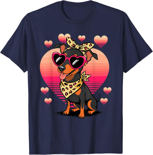 Miniature Pinscher Valentines Day T-Shirt - T-Shirt | Navy