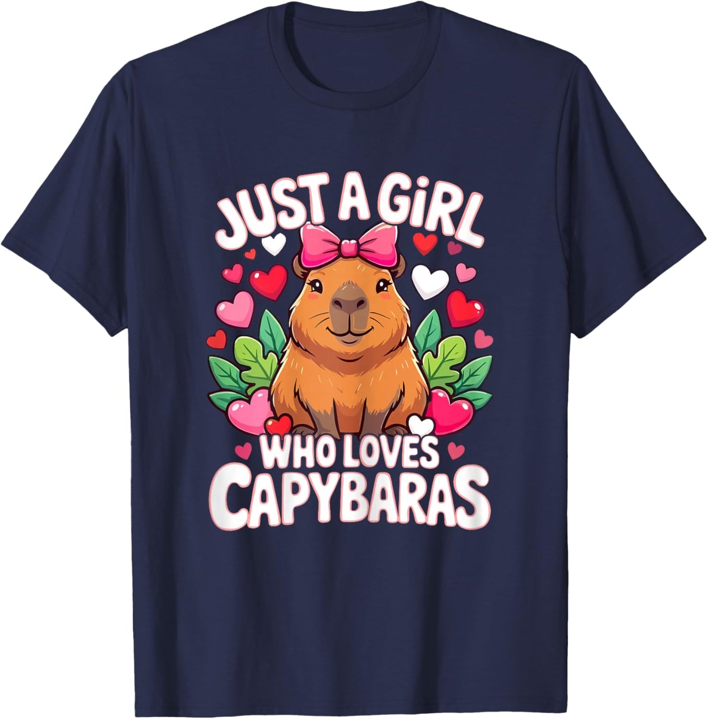Capybara Cute Just a Girl who Loves Capybaras T-Shirt - T-Shirt | Navy