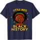 Little Miss Black History Month 2026 Cute Afro Girl Design T-Shirt - T-Shirt | Navy