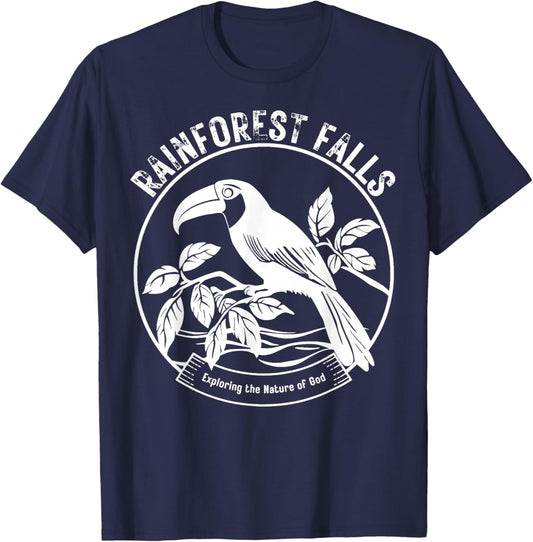 Rainforest Falls VBS 2026 Exploring The Nature of God Bible T-Shirt - T-Shirt | Navy