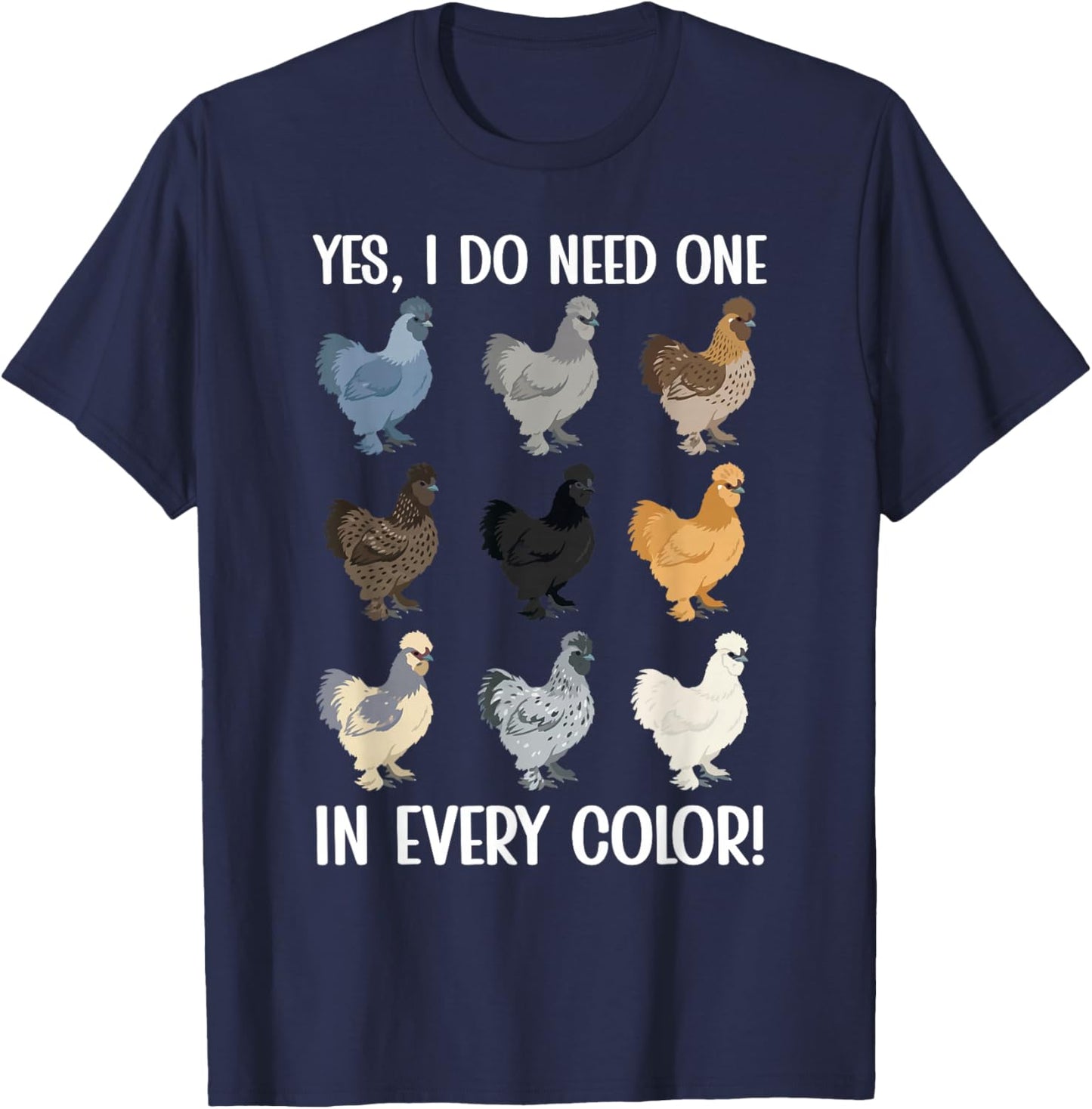 Silkie Chicken Lover Funny Silkie Owner Silkie Chicken Mom T-Shirt - T-Shirt | Navy
