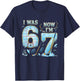 Ice Hockey Birthday Boy I was 6 Now I'm 7 Six Seven 67 T-Shirt - T-Shirt | Navy