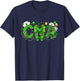 CNA St Patricks Day Coquette Bow Stethoscope Nurse Girls T-Shirt - T-Shirt | Navy
