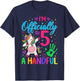 I'm Officially A Handful 5th Birthday Funny Unicorn Birthday T-Shirt - T-Shirt | Navy