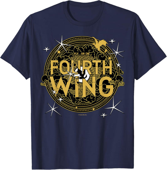 Fourth Wing The Empyrean Fly or Die Fantasy Design T-Shirt - T-Shirt | Navy