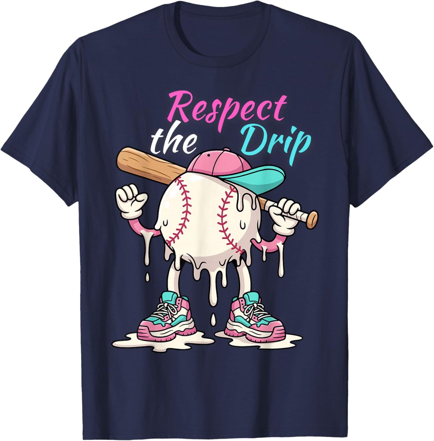 Funny Baseball Life Style 101 Youth Drip Streetwear T-Shirt - T-Shirt | Navy