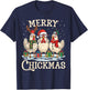 Chicken Christmas Santa Hat Merry Chickmas Xmas Farm Animal T-Shirt - T-Shirt | Navy