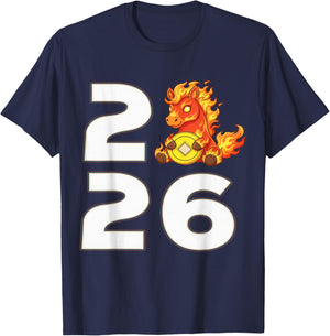 Chinese New Year 2026 Year of The Horse Lunar Fire Horse T-Shirt - T-Shirt | Navy