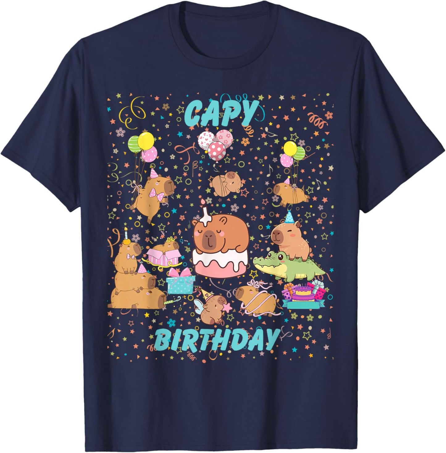 Capy Birthday T-Shirt - T-Shirt | Navy