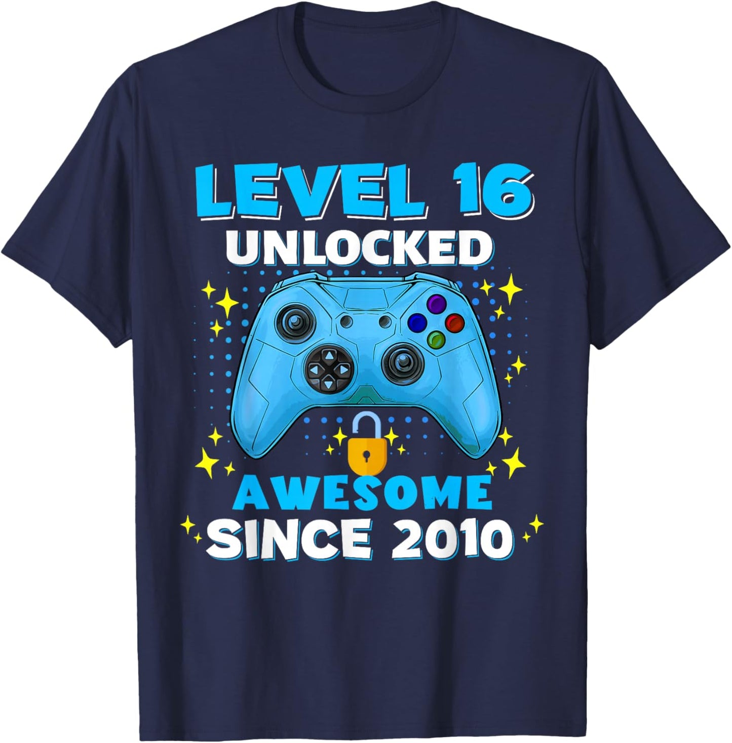 16th Birthday for Boys 16 Years Birthday Kids Gifts T-Shirt - T-Shirt | Navy