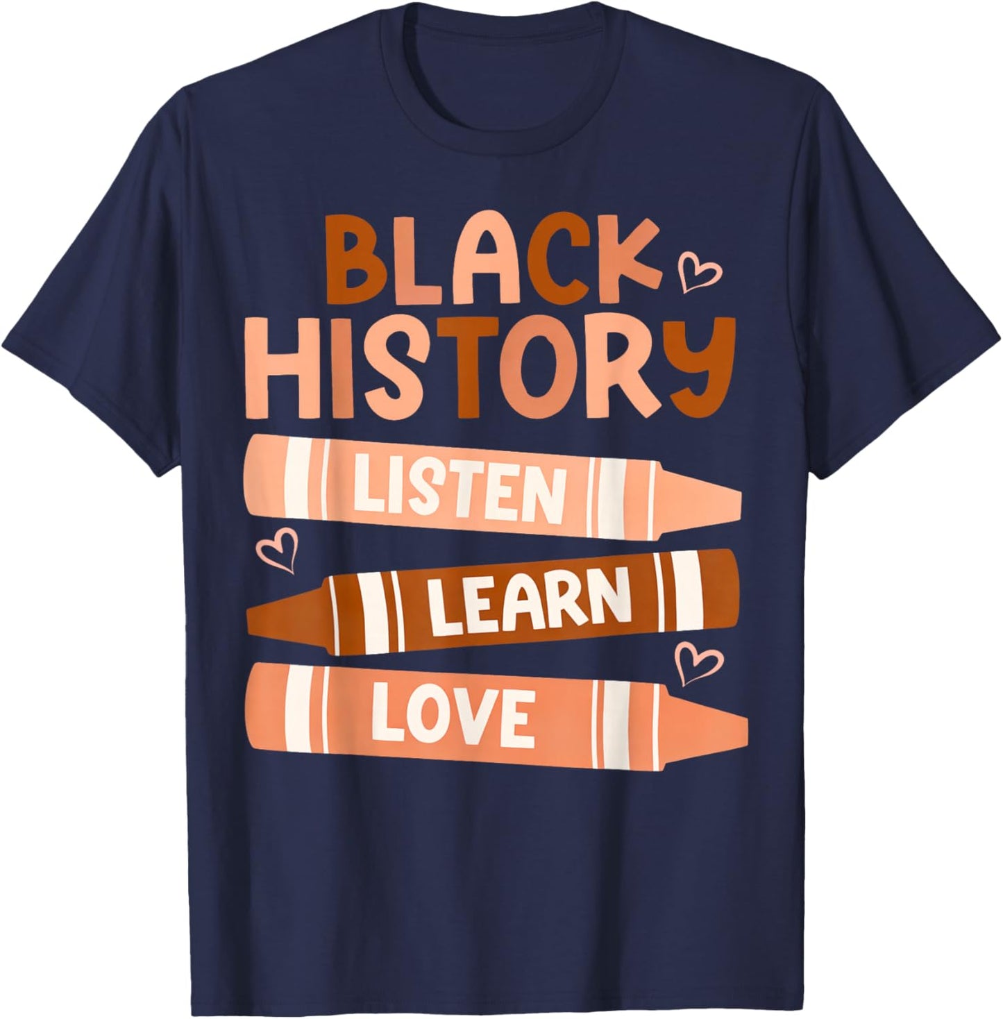 A Black Woman is Speaking Listen and Learn Melanin Educated T-Shirt - T-Shirt | Navy