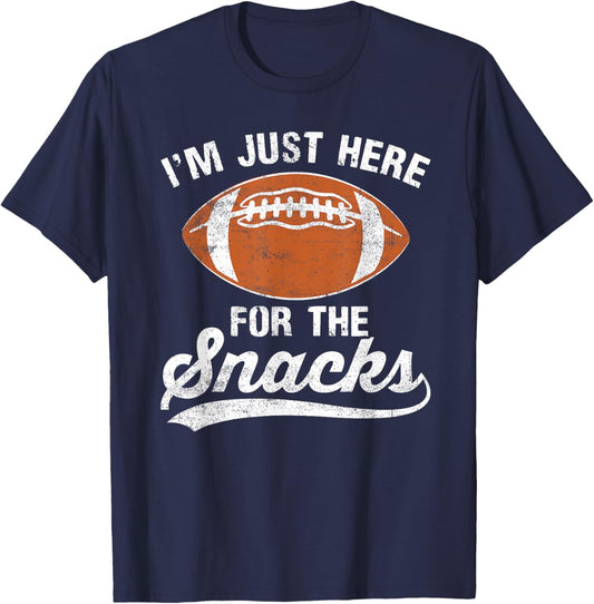 Just Here for The Snacks American Football Funny Women Kids T-Shirt - T-Shirt | Navy