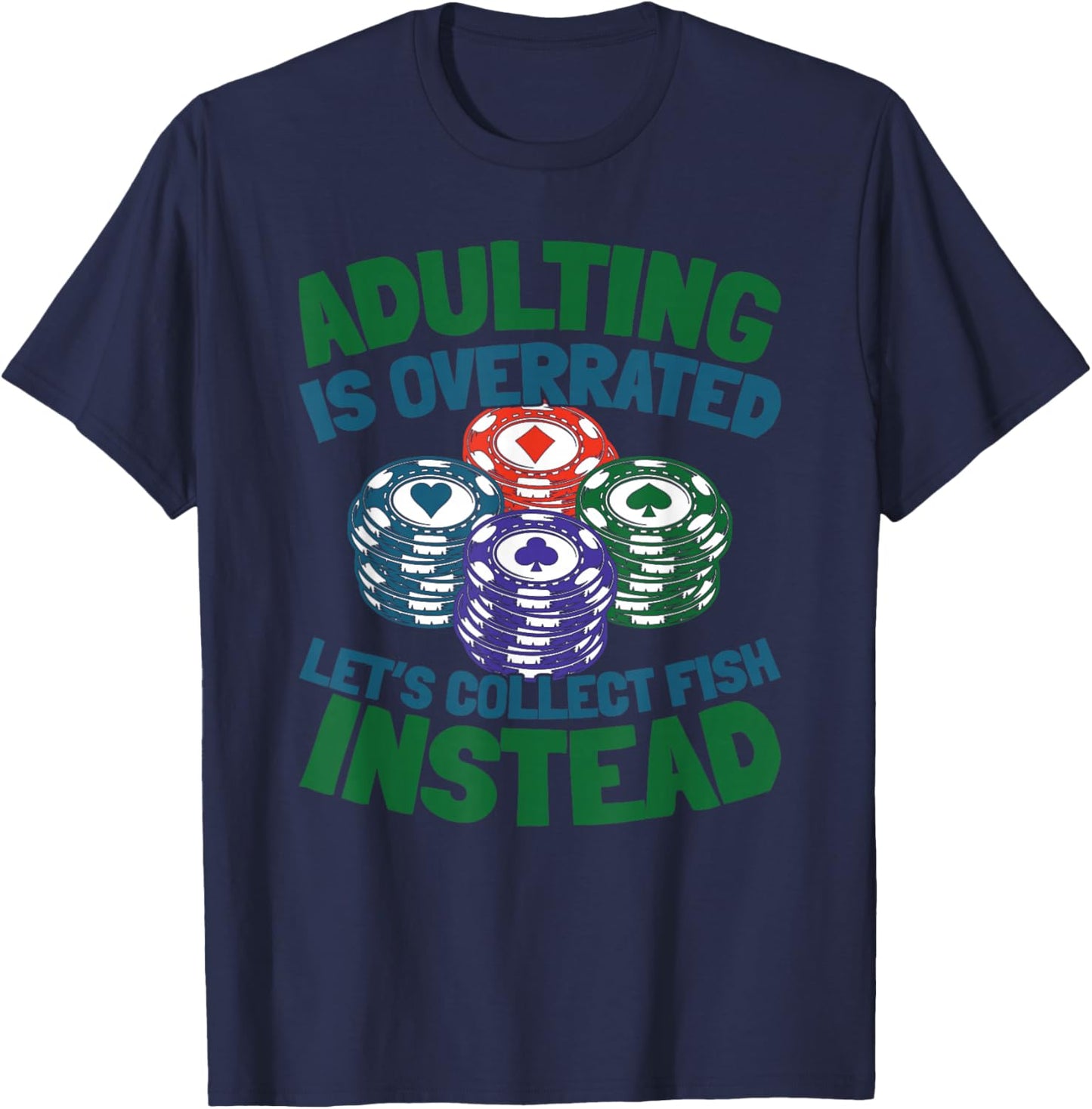 Poker Texas Holdem Gambling - Gambler Cards Poker T-Shirt - T-Shirt | Navy