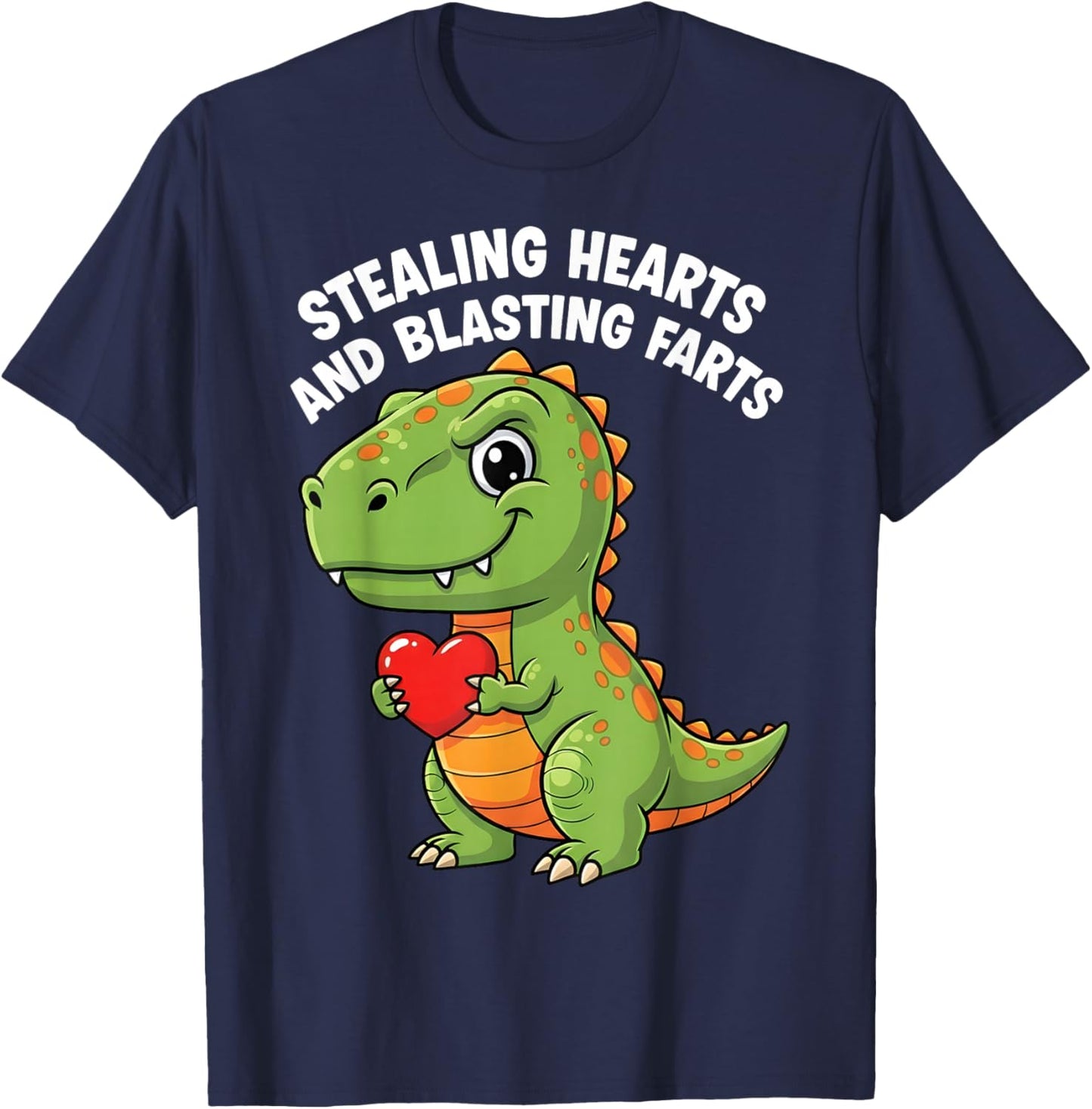 Stealing Hearts Blasting Farts Funny Toddler Dinosaur T-Rex T-Shirt - T-Shirt | Navy