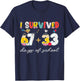 I Survived 67 33 Days of School for Teacher Kids 100th Day T-Shirt - T-Shirt | Navy