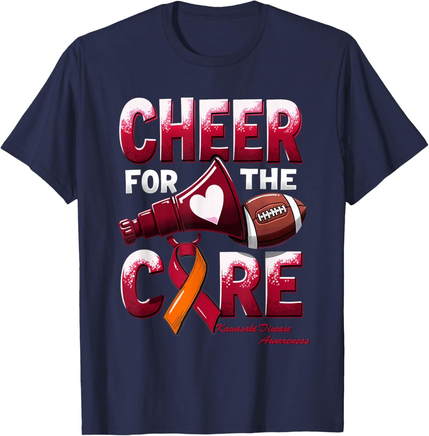 Cheer for Cure Kawasaki Disease Warrior T-Shirt - T-Shirt | Navy