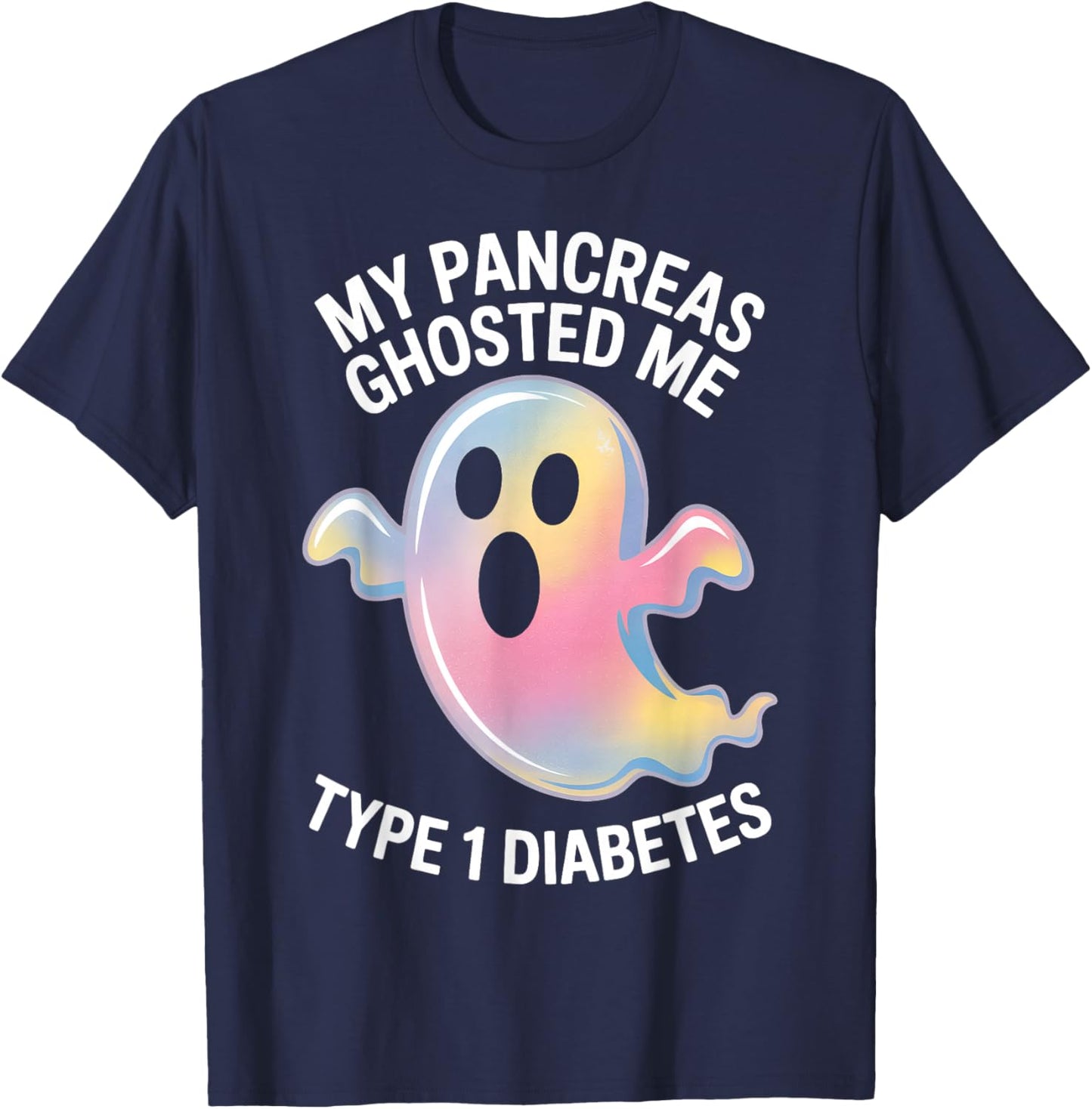 Halloween My Pancreas Ghosted Me Diabetes Boys & Girls T-Shirt - T-Shirt | Navy