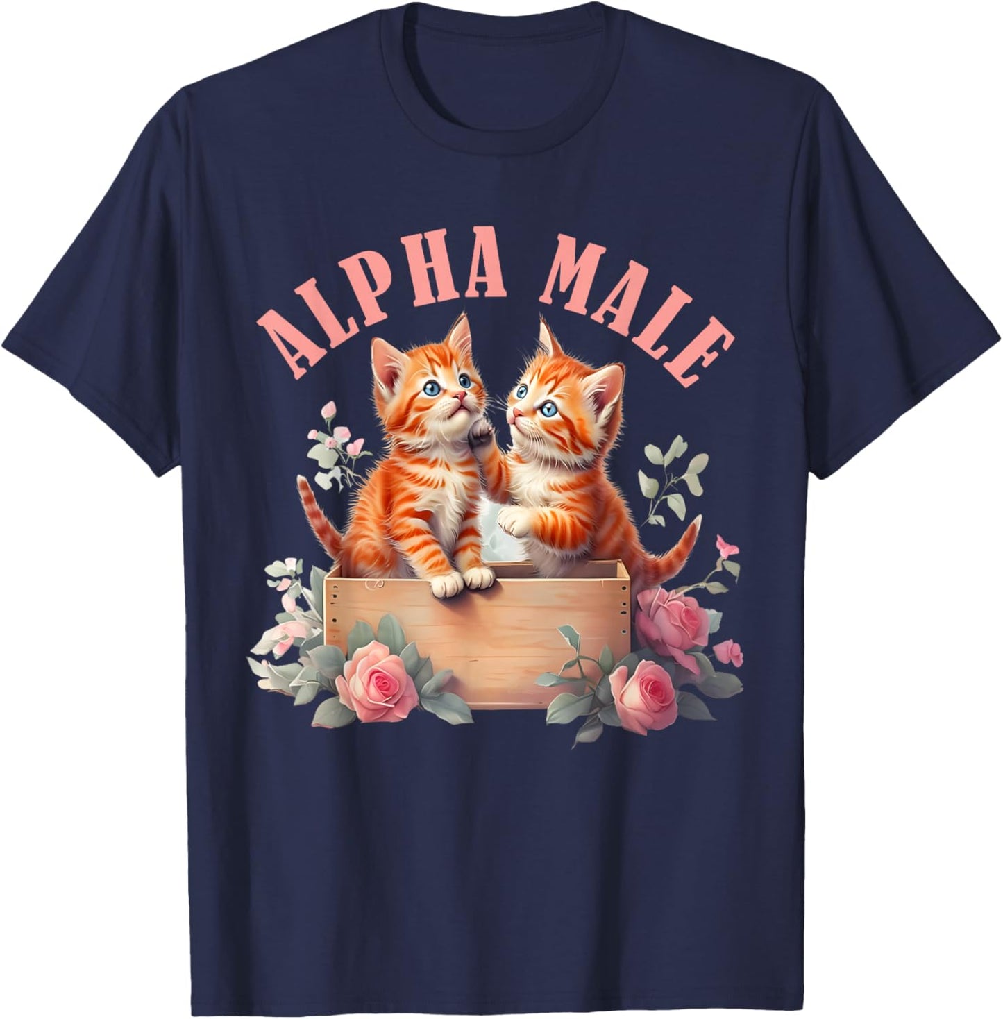 Cat Owner Alpha Cute Kitten Meme Male Men or Women T-Shirt - T-Shirt | Navy