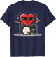 Drum Heart Drummer Valentine's Day Sunglasses T-Shirt - T-Shirt | Navy