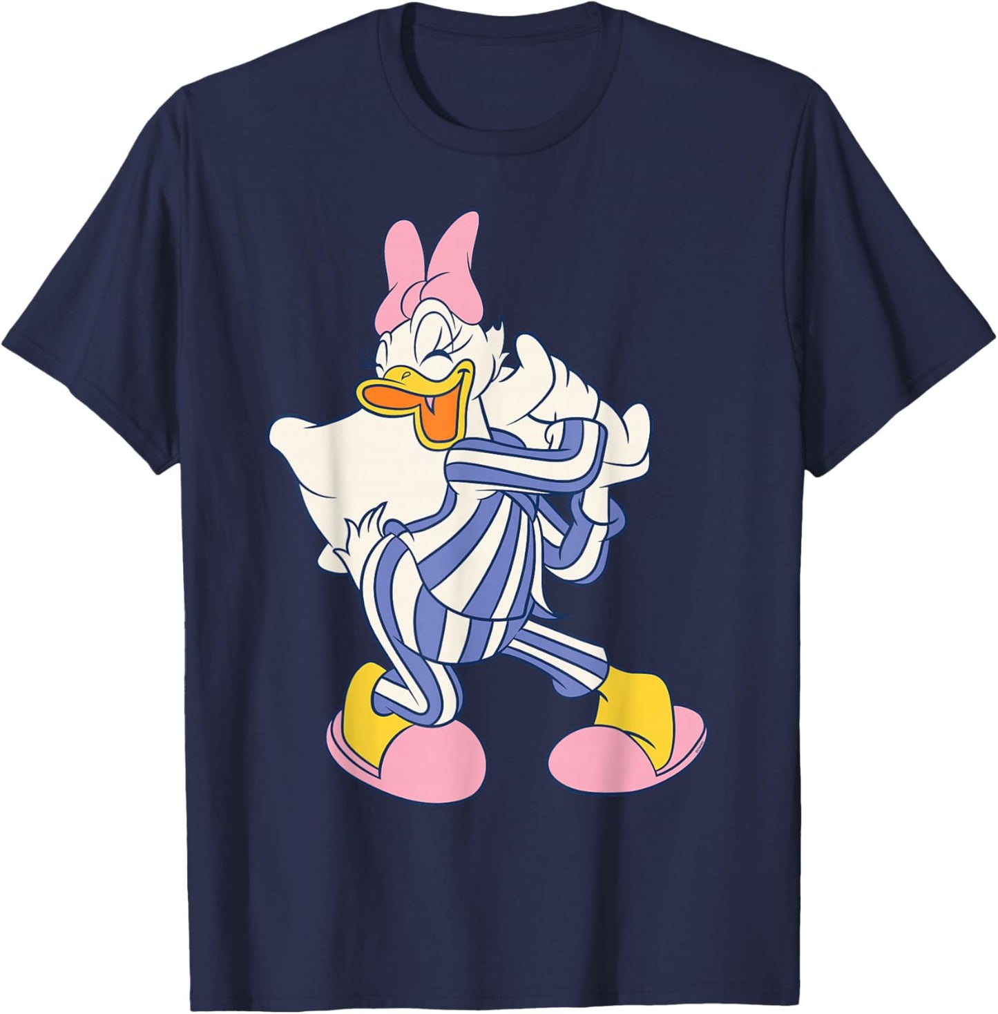 Disney Daisy Duck Striped Pajamas Slumber Party PJs Pose T-Shirt - T-Shirt | Navy