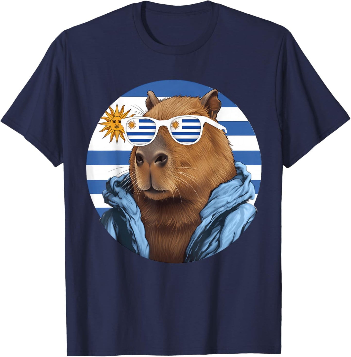 Uruguay Flag Capybara Uruguayan Roots T-Shirt - T-Shirt | Navy