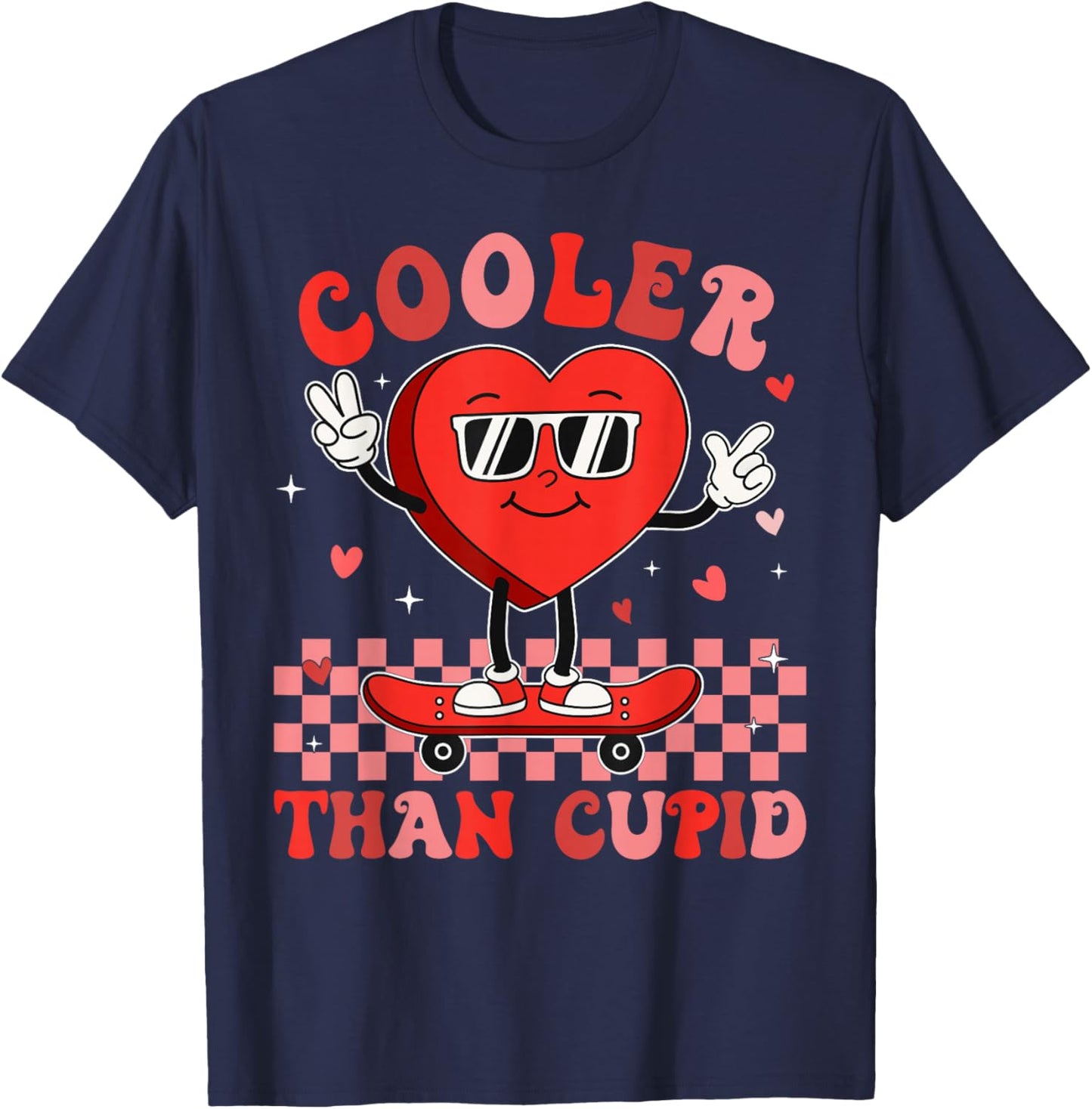 Cooler Than Cupid Valentines Day for Teens Kids Boys Girls T-Shirt - T-Shirt | Navy