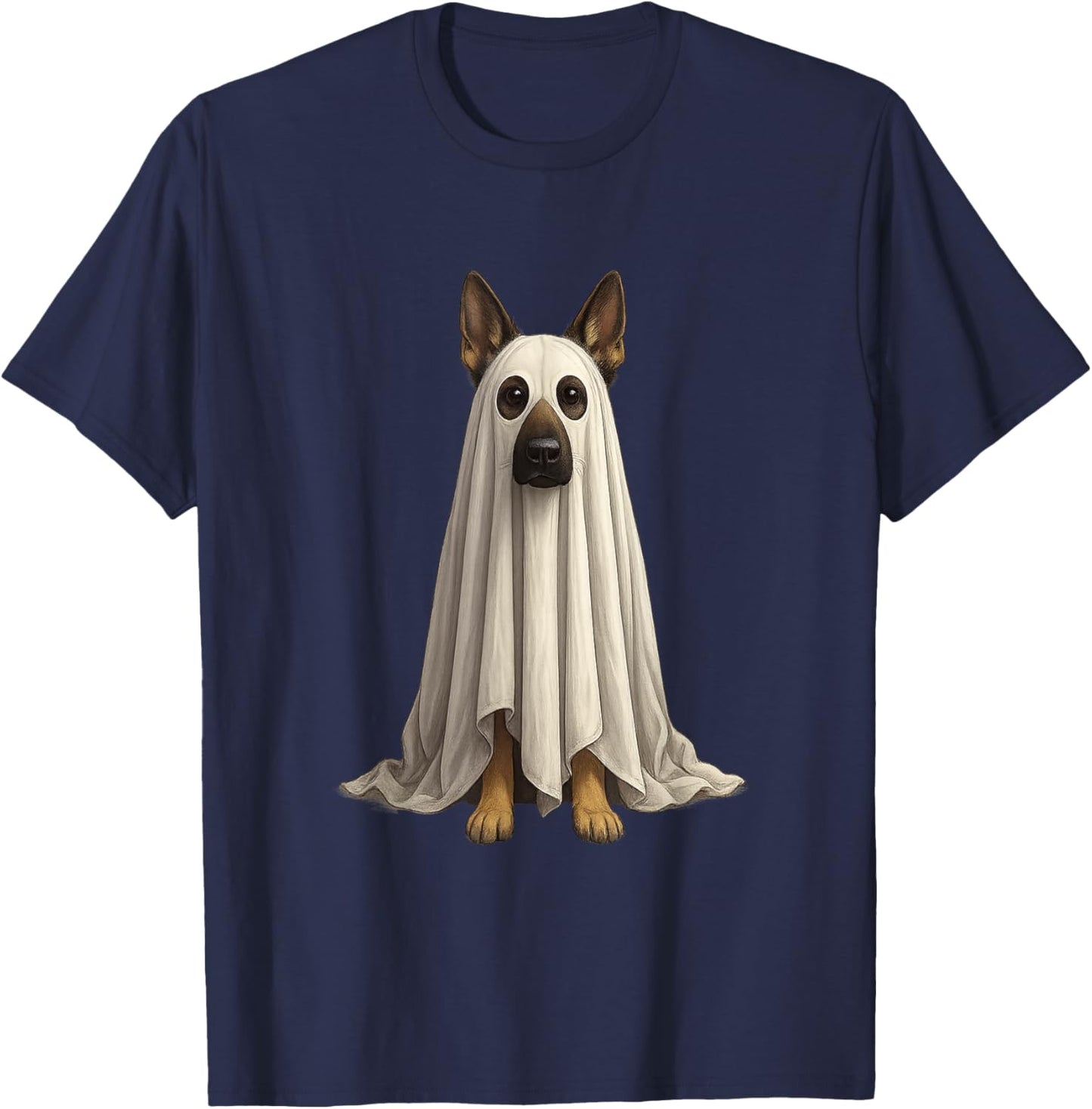 German Shepherd Ghost Halloween Costume Dog Owner Lover T-Shirt - T-Shirt | Navy