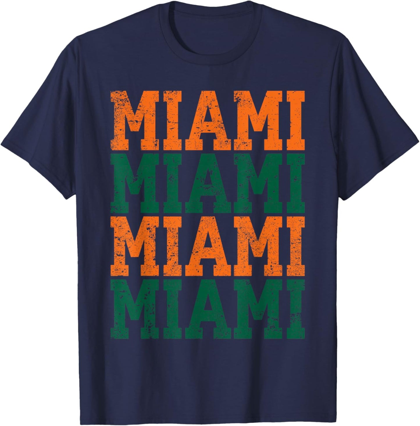 Miami Heart Vintage Men Women Kid T-Shirt - T-Shirt | Navy