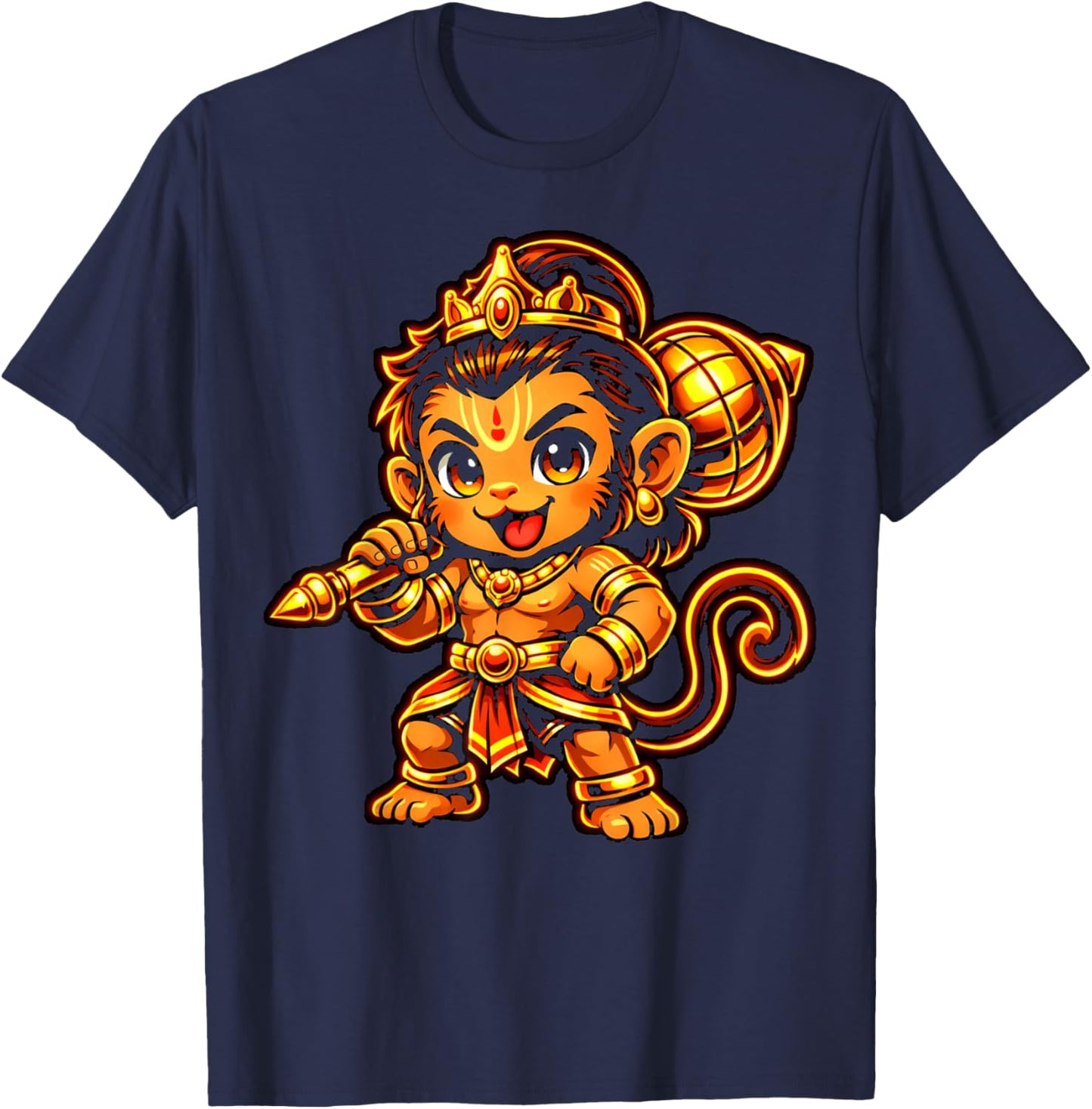 Hanumanji Hanuman Hindu Monkey God Lover Devotee T-Shirt - T-Shirt | Navy