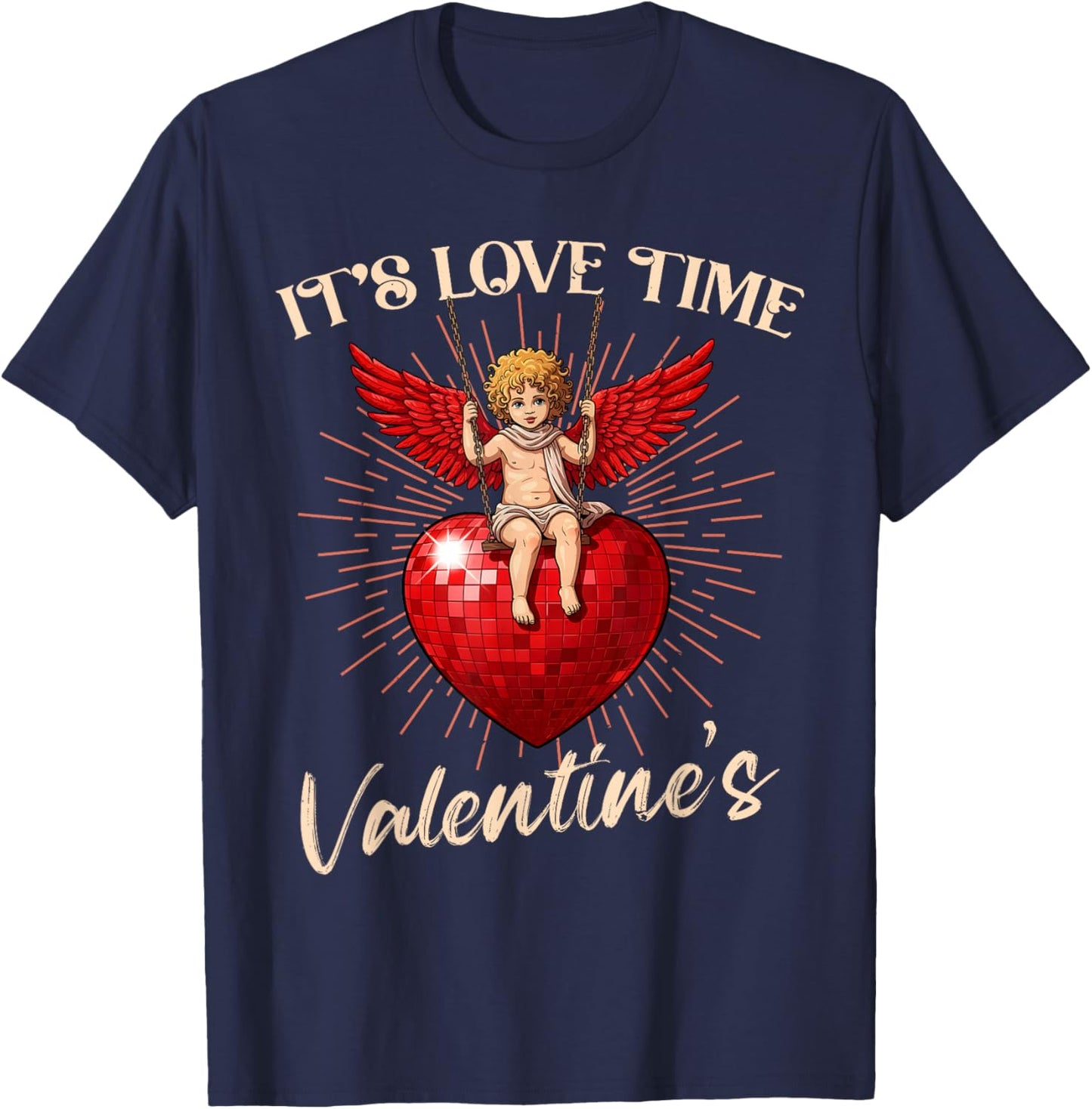 It's Love Time' Cute Cupid Valentine, for Valentine Day Fun T-Shirt - T-Shirt | Navy