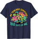 My Teacher Survived 100 Days of Me Cool T-Rex Dinosaur T-Shirt - T-Shirt | Navy