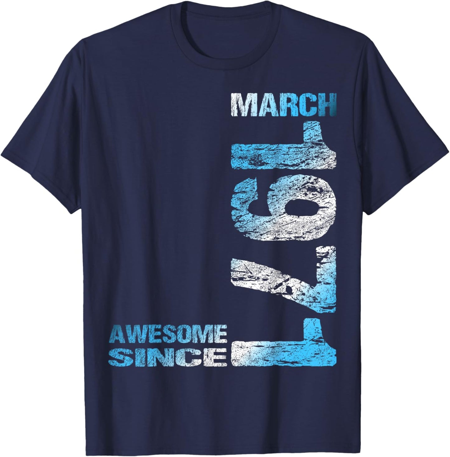 Awesome Since March 1971 55th Birthday T-Shirt - T-Shirt | Navy