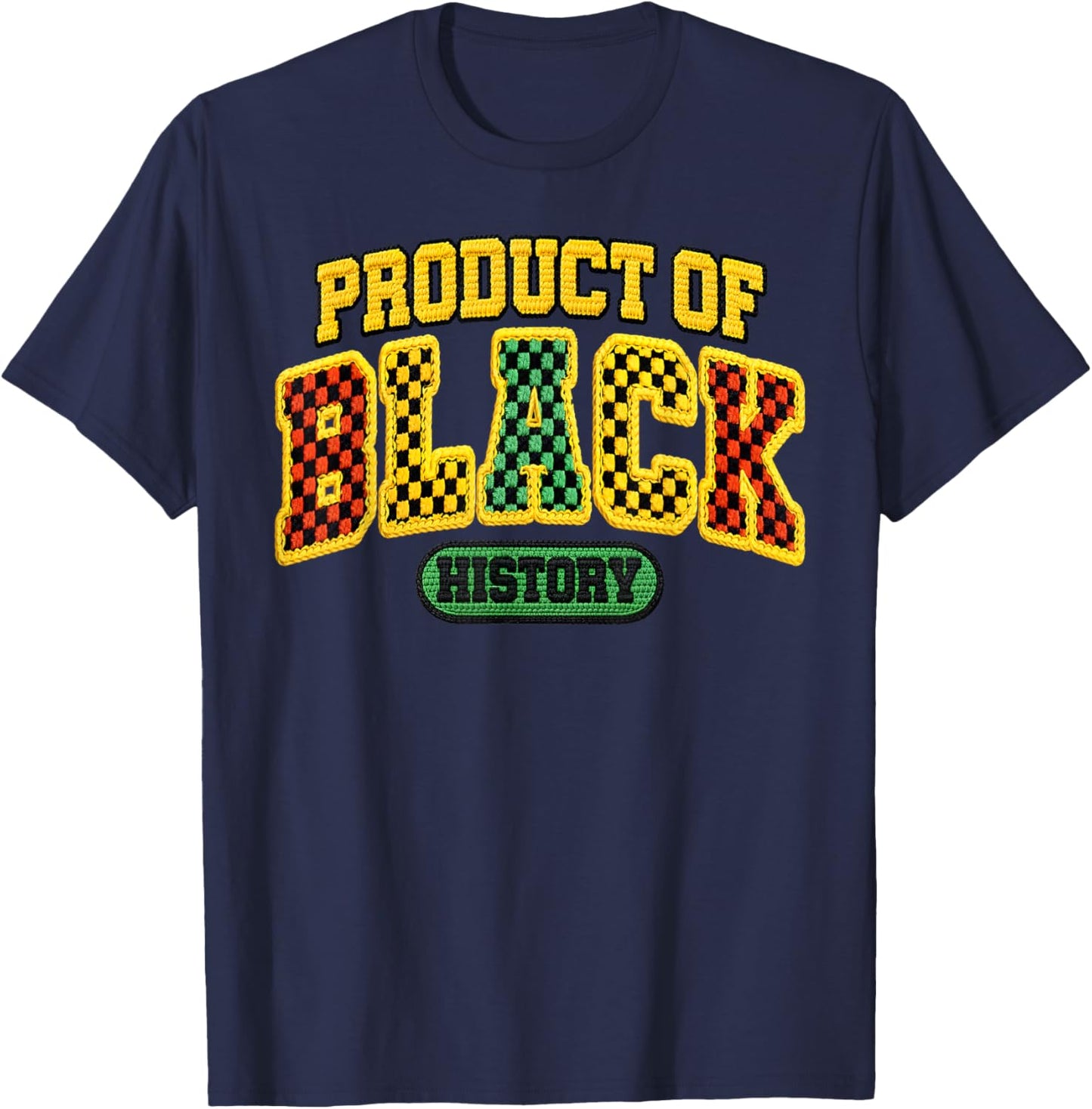 Product of Black History African American Melanin King Queen T-Shirt - T-Shirt | Navy