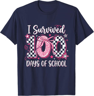 I Survived 100 Days of School 100th Days of School T-Shirt - T-Shirt | Navy