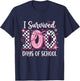 I Survived 100 Days of School 100th Days of School T-Shirt - T-Shirt | Navy