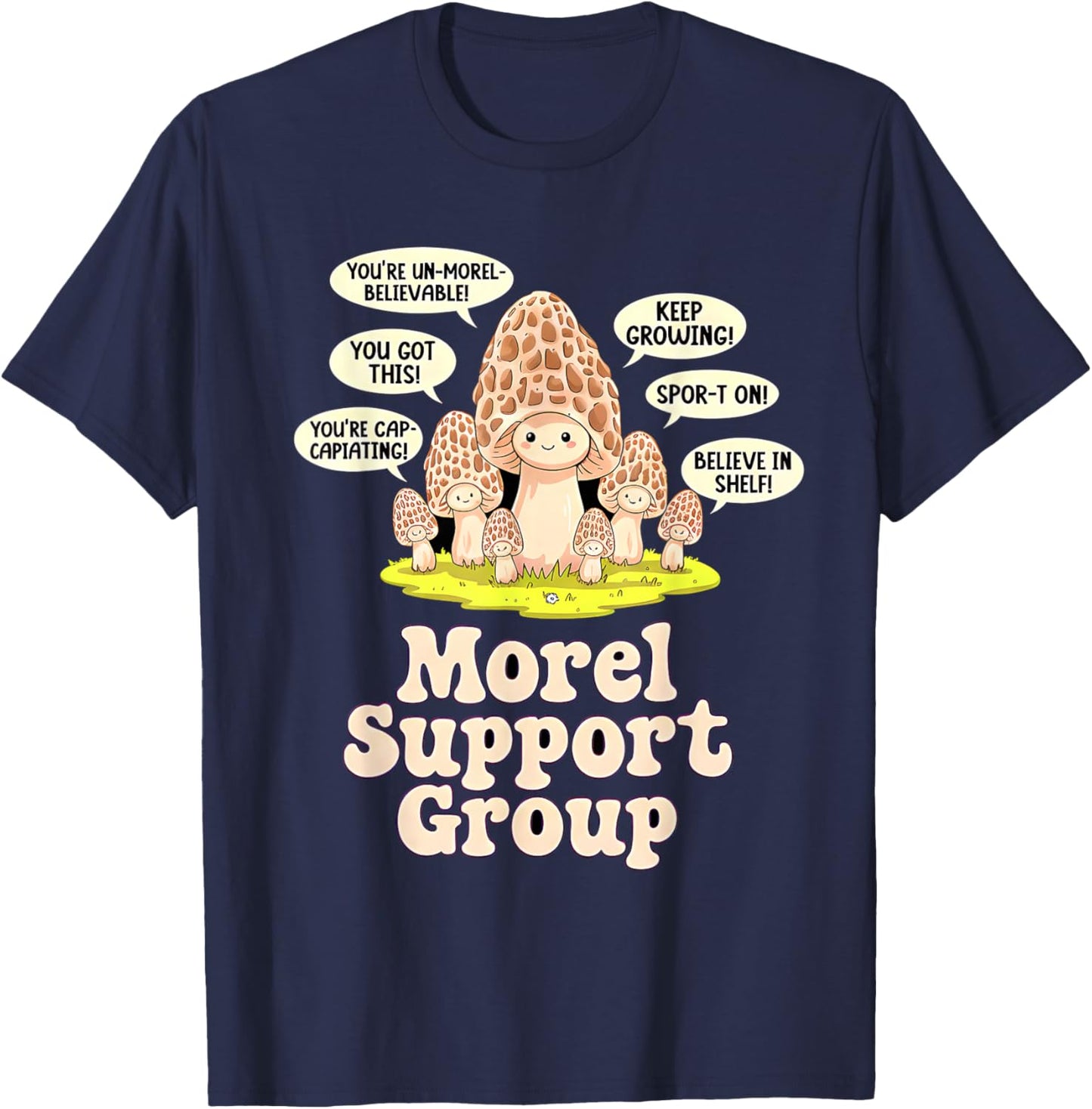 Morel Mushroom Hunting Funny T-Shirt - T-Shirt | Navy