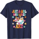 Just A Girl Who Loves Art Groovy Cute Artist Kids T-Shirt - T-Shirt | Navy