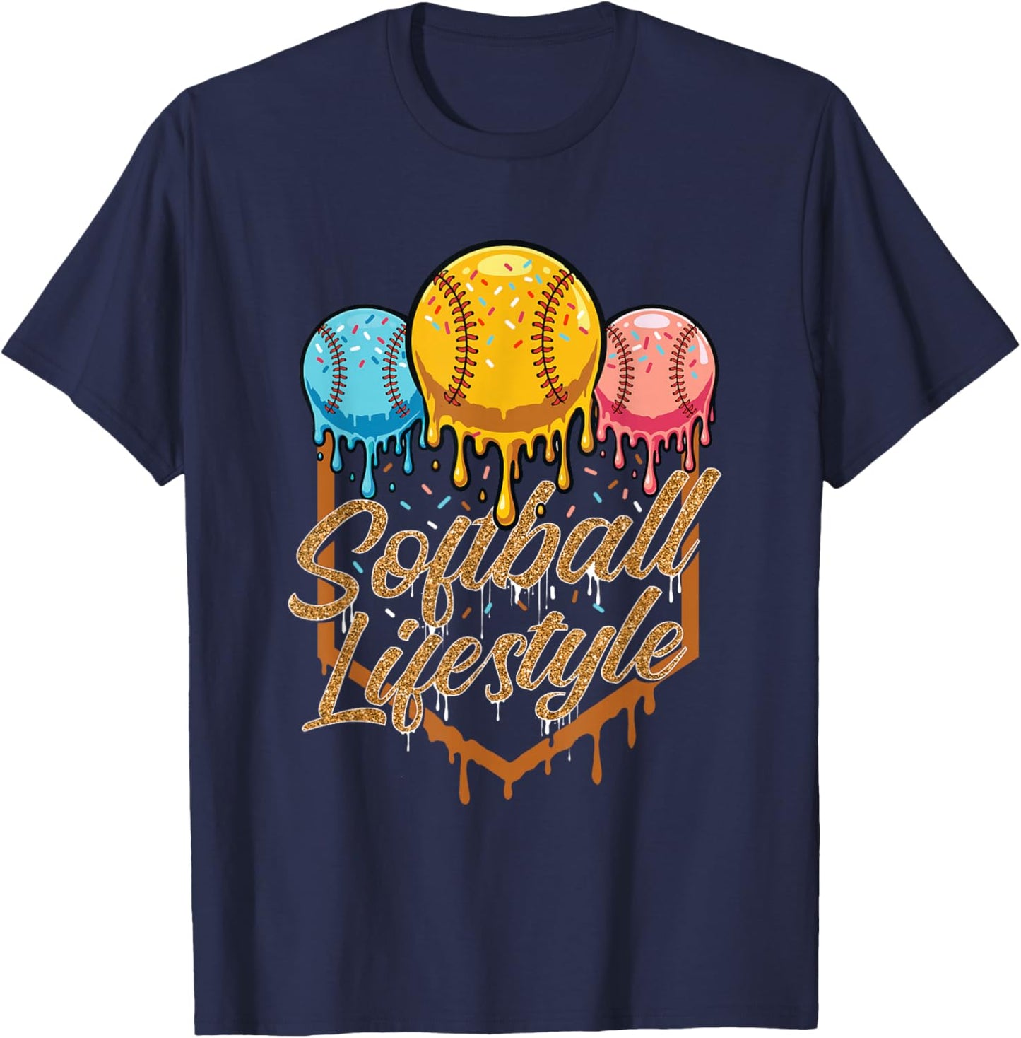 Softball Lifestyle - Softball Lover Softballer T-Shirt - T-Shirt | Navy
