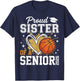 Proud Sister of a Senior 2026 Basketball Graduation Class of T-Shirt - T-Shirt | Navy