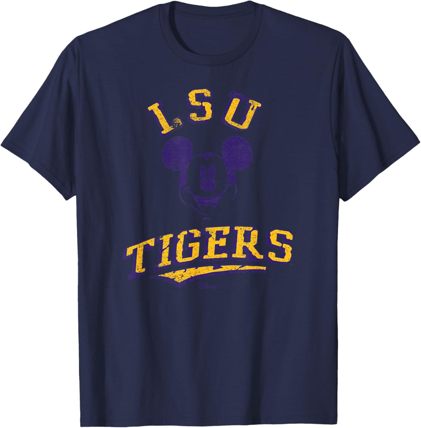 LSU Tigers Mickey Mouse Retro Officially Licensed T-Shirt - T-Shirt | Navy