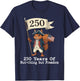 Patriotic Anniversary Squirrel 250 Yrs of Freedom American T-Shirt - T-Shirt | Navy