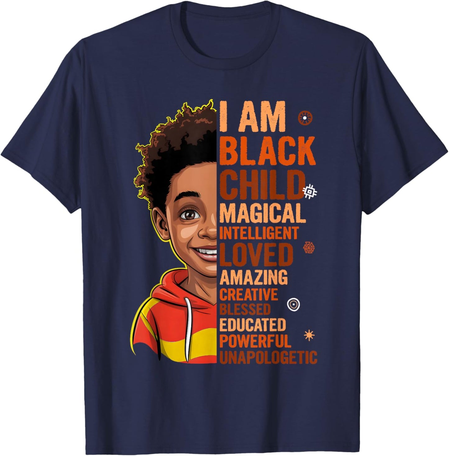 I Am Black History Month African American Kids Boys Teens T-Shirt - T-Shirt | Navy